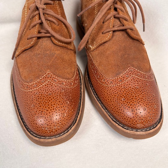 Sperry Gold Cup Bellingham Wingtip Derby Mens 7.5 M Brown Pebbled Leather Suede - Picture 3 of 12